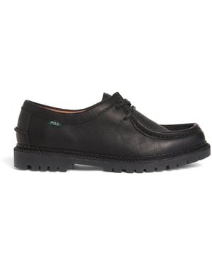 Polo Ralph Lauren Oiled Leather Moc-Toe Jett Shoes - Black