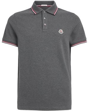 Moncler Cotton Logo Polo Shirt - Grey