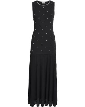 Sandro Rhinestone Floral 2-In-1 Dress - Black