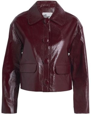 Self-Portrait Patent Leather Jacket - Purple