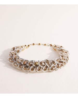 Coppola E Toppo Crystal Foglie Necklace - Metallic