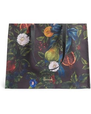 Harrods Medium Festive Banquet Shopper Bag - Blue