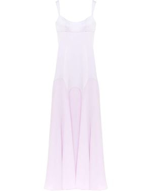 McQueen Satin Maxi Dress - White