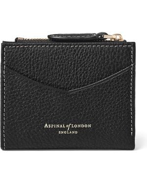Aspinal of London Leather Hudson Coin And Card Holder - Black