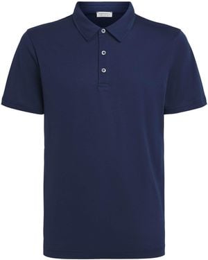 Sunspel Supima Cotton Polo Shirt - Blue