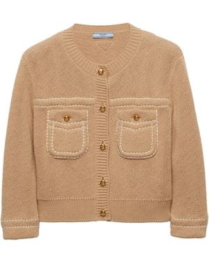 Prada Cotton Cardigan - Natural