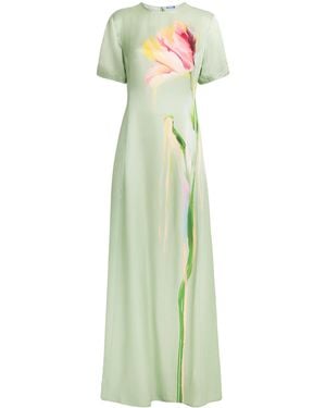 LEO LIN Alice Short Sleeve Maxi Dress in Green | Lyst