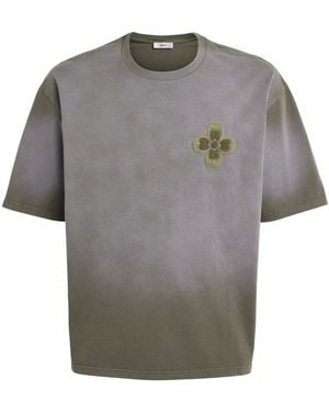 Commas Dégradé Embroidered T-Shirt - Grey
