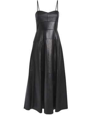 Ulla Johnson Nappa Leather Adelina Midi Dress - Black