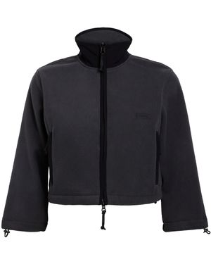 Skims Cropped Fleece Jacket - Blue