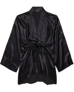 Balenciaga Silk Mini Wrap Dress - Black