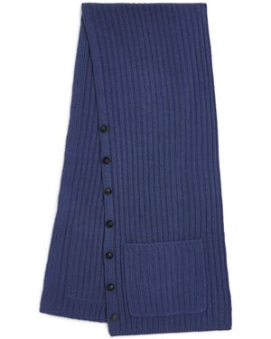 JOSEPH Cashmere Buttoned Scarf - Blue