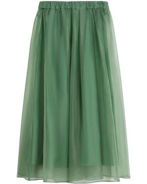 Weekend by Maxmara Silk Organza Maxi Skirt With Removable Petticoat - Green