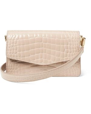 Aspinal of London Croc-Embossed Leather Eliza Clutch Bag - Natural