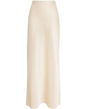 Vince Satin Bias-Cut Column Skirt - White