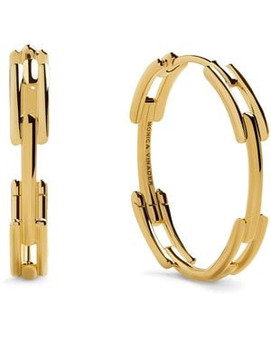 Monica Vinader Vermeil Signature Link Hoop Earrings - Metallic