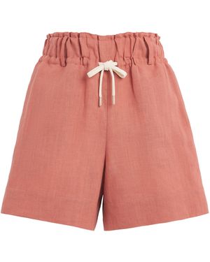 Eleventy Linen Drawstring Shorts - Red