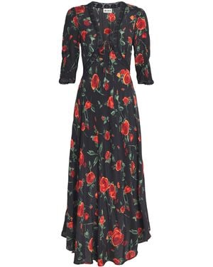 RIXO London Amina Claudia Rose Maxi Dress - Black