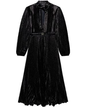 Tom Ford Silk Charmeuse Lurex Midi Dress - Black