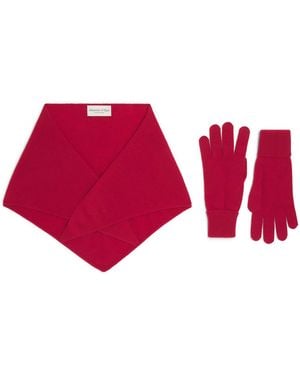 Johnstons of Elgin Neck Tie And Gloves Gift Set - Red
