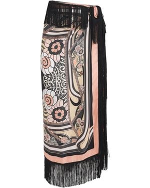 La DoubleJ Silk Fringed Pareo - Black