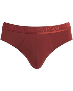 Emporio Armani Modal Logo Briefs - Red