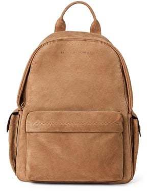 Brunello Cucinelli Calfskin Travel Backpack - Brown