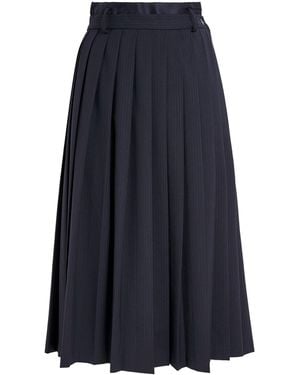 Sandro Wool-Blend Pleated Midi Skirt - Blue