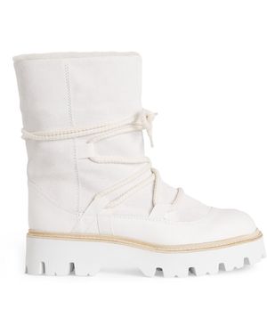Eleventy Suede Lace-Up Boots - White