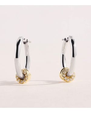 Spinelli Kilcollin Sterling, And Diamond Ara Deux Hoop Earrings - Natural