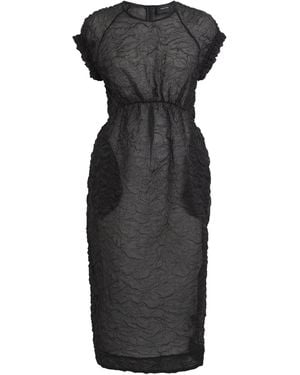 Simone Rocha Gathered-Sleeve Tulip Maxi Dress - Black