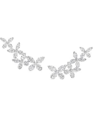 Graff Small And Diamond Butterfly Earrings - White