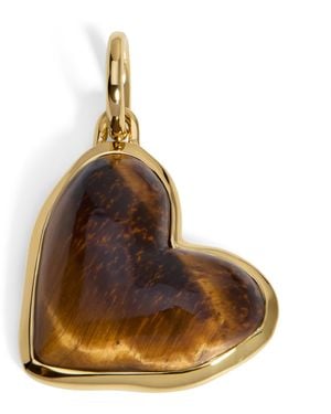 Monica Vinader Vermeil And Tiger's Eye Heart Pendant - Brown