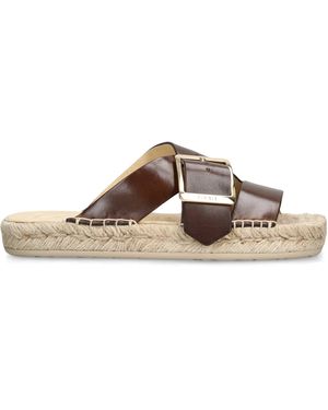 Loewe Petal Espadrille Slides - Brown