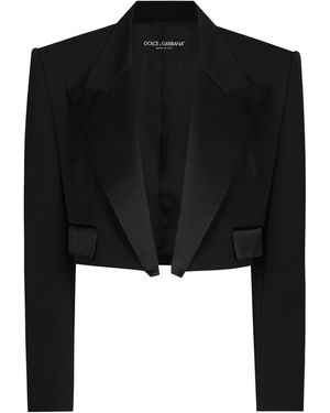 Dolce & Gabbana Cropped Tuxedo Jacket - Black
