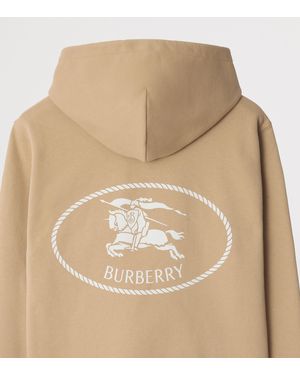 Burberry Cotton Knight Stamp Hoodie - Natural
