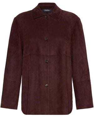 Max Mara Suede Shirt Jacket - Purple