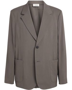 FRAME Virgin Wool Unstructured Blazer - Gray