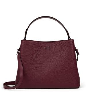 Smythson Leather Day Cross-Body Bag - Purple