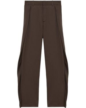 Loewe Cotton-Silk Layered Pants - Brown