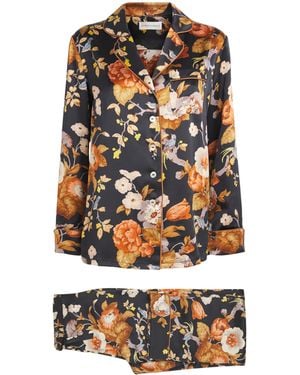 Olivia Von Halle Silk Floral Lila Evora Pyjama Set - Multicolour