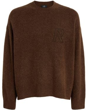 Represent Wool-Blend Logo Jumper - Brown