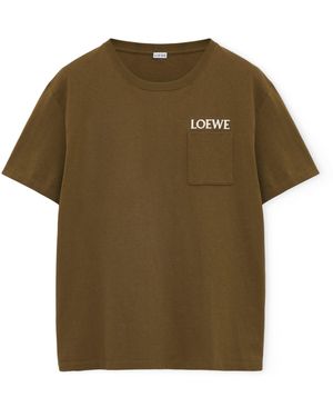 Loewe Relaxed Embroidered T-Shirt - Green