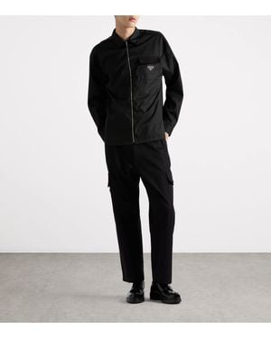 Prada Re-Nylon Zip-Up Oversized Shirt - Black