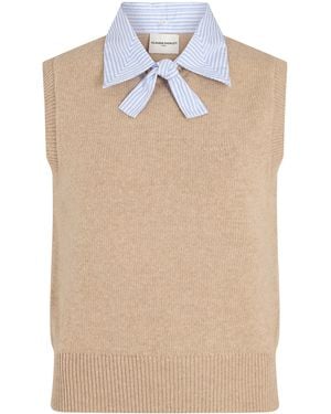 Claudie Pierlot Wool-Blend Sleeveless Jumper - Natural