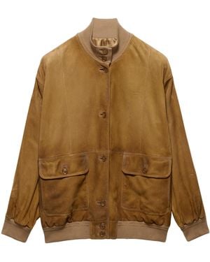 Prada Suede Bomber Jacket - Brown