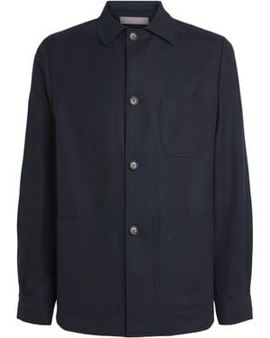 Corneliani Virgin Wool Overshirt - Blue