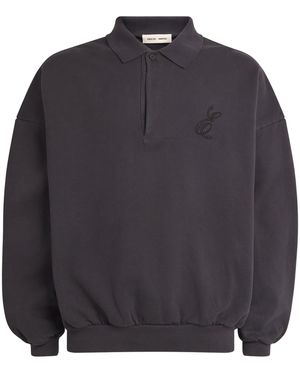 Fear Of God Cotton Script Polo Sweatshirt - Blue