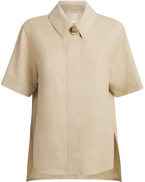 JOSEPH Short-Sleeve Volu Shirt - Natural