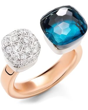 Pomellato Mixed, Topaz And Diamond Nudo Ring - Blue